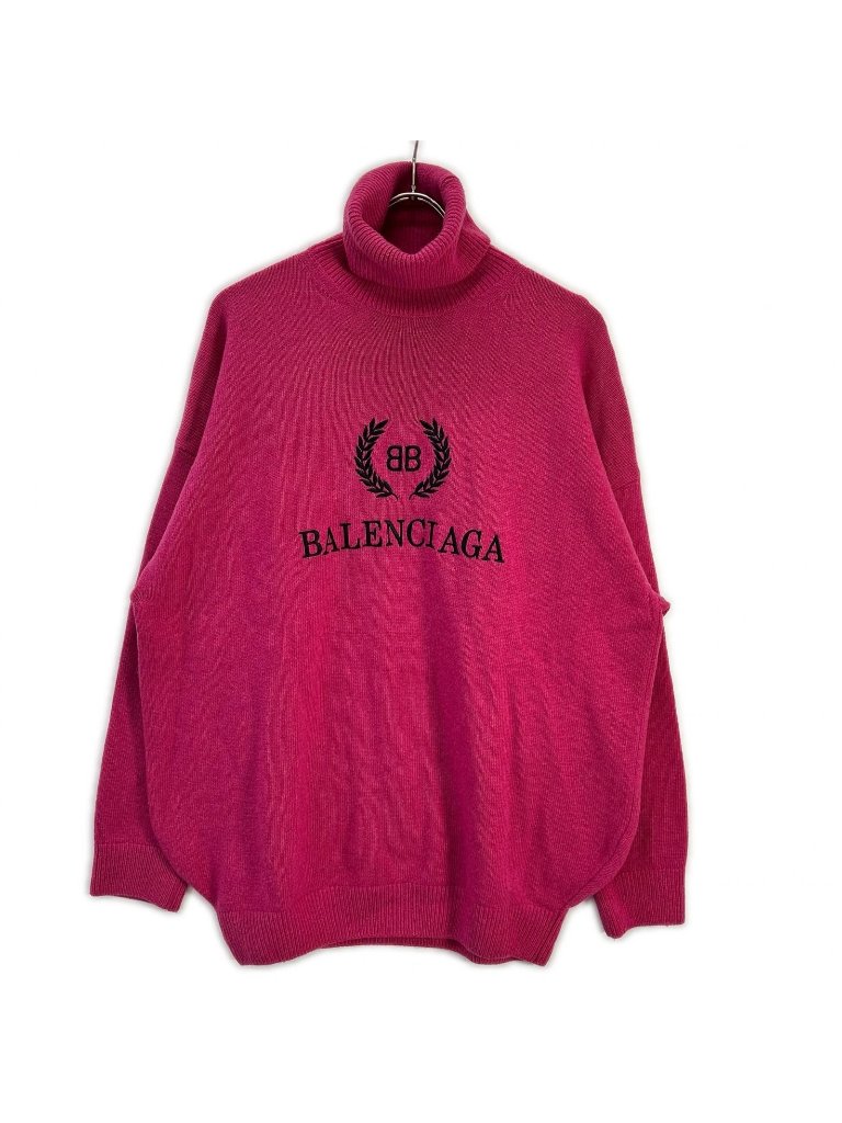Balenciaga Pink Cashmere Wool Turtleneck Sweater